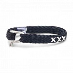 Bracelet Gorgeous George navy xxx silver M/L - PIG & HEN