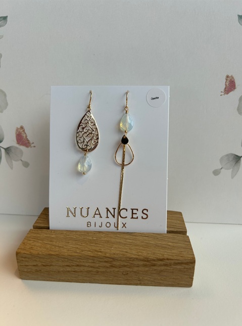 Boucles d'oreille Zoé opalite - Nuances 