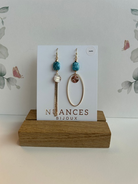 Boucles d'oreille Marta apatite - Nuances 