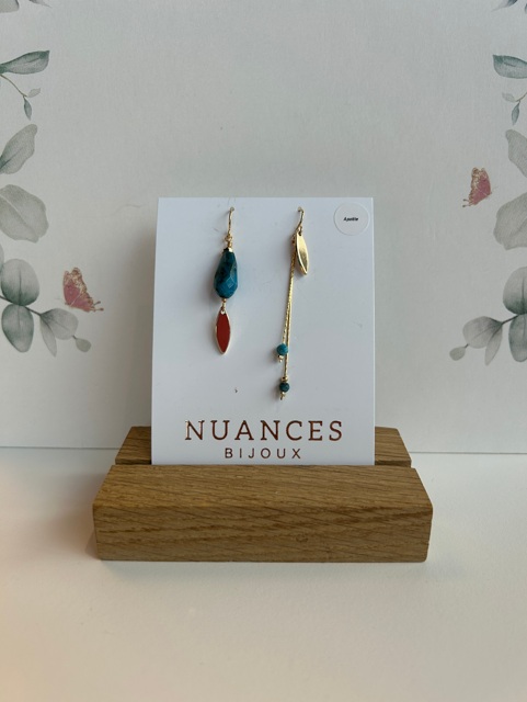 Boucles d'oreille Marion apatite - Nuances 