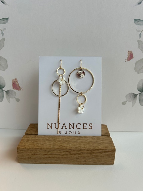 Boucles d'oreille Rosine nacre - Nuances 