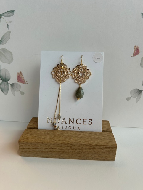 Boucles d'oreille Emma labradorite - Nuances 