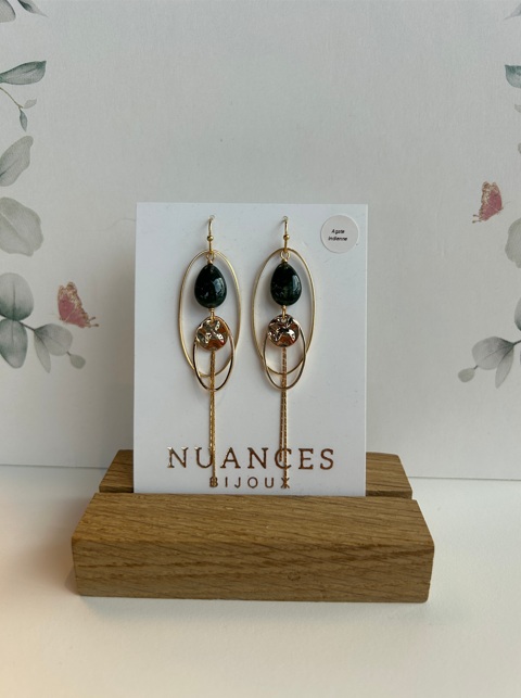 Boucles d'oreille Sue agate indienne - Nuances 