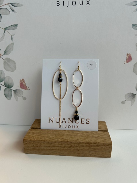 Boucles d'oreille Cassidi onyx - Nuances