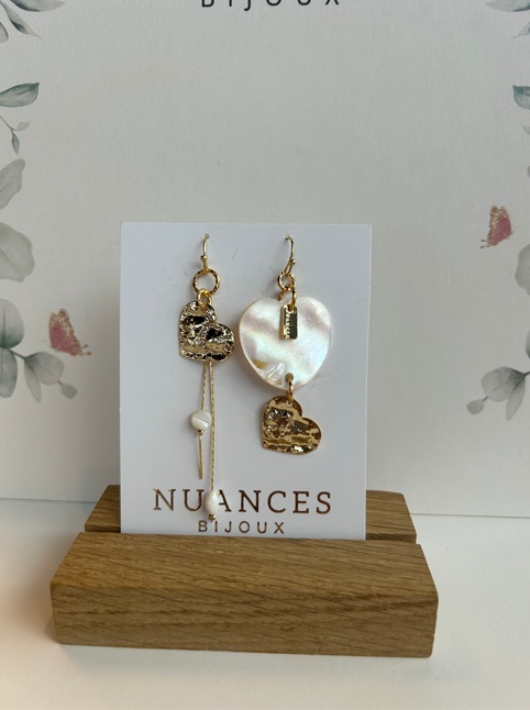 Boucles d'oreille Danny nacre - Nuances 