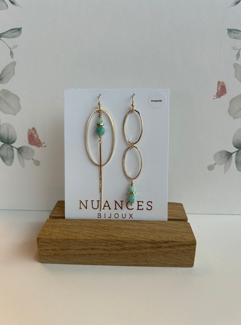 Boucles d'oreille Cassidi amazonite - Nuances 