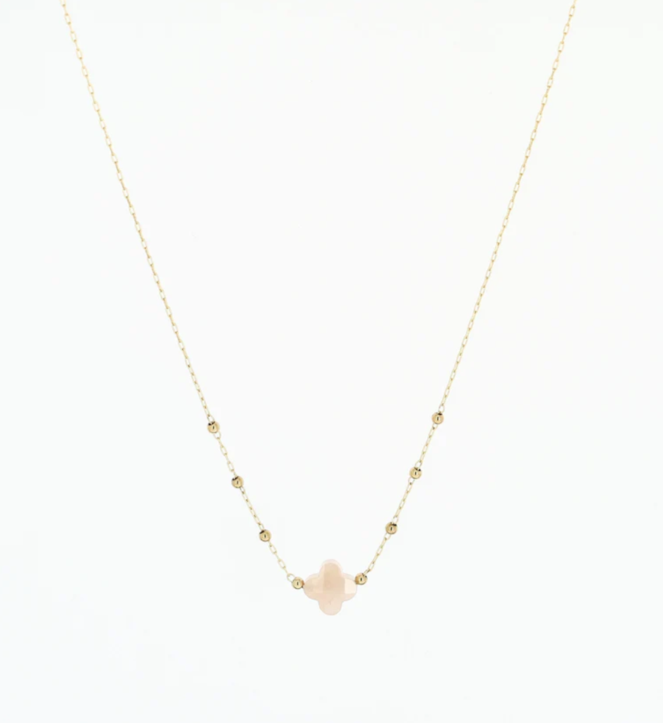 Collier Velasquez quartz rose - Zag