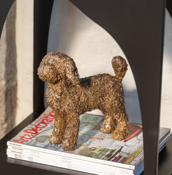 Figurine chien doré - Jline 