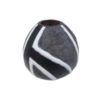 Vase Durban noir et blanc medium - Fancy