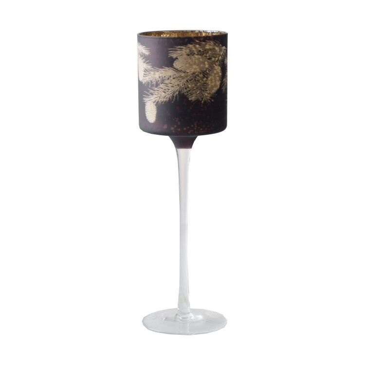 Photophore Cone brun et doré - Fancy 