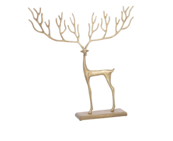 Renne doré sur pied bois - Jline 