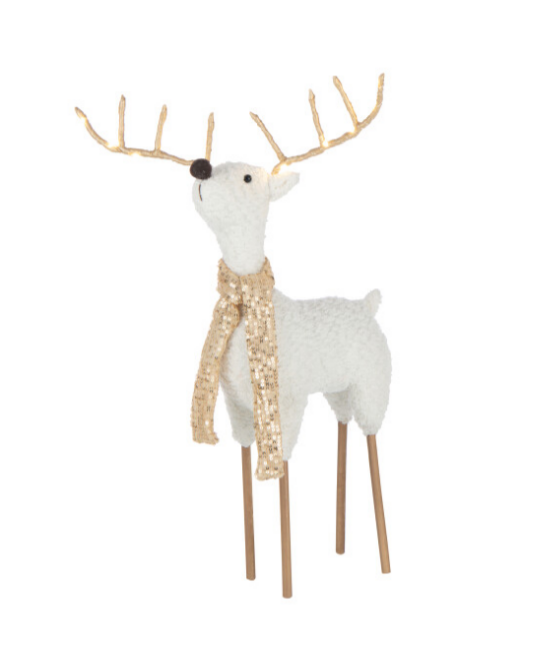 Renne blanc bois de cerf LED small - Jline 