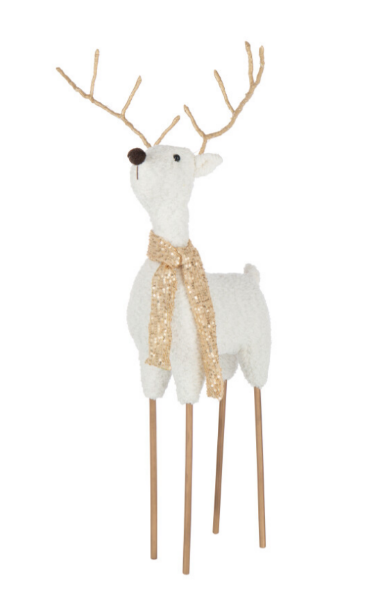 Renne blanc bois de cerf LED large - Jline 