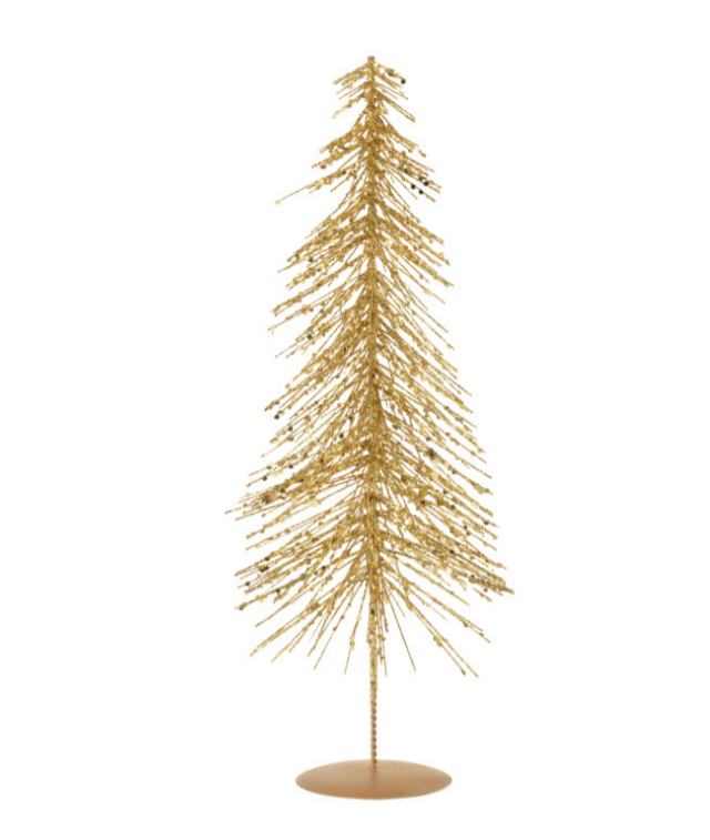 Sapin de Noël a paillettes doré medium - Jline 