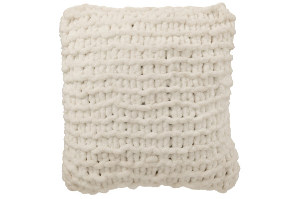 Coussin tricoté blanc - Jline 