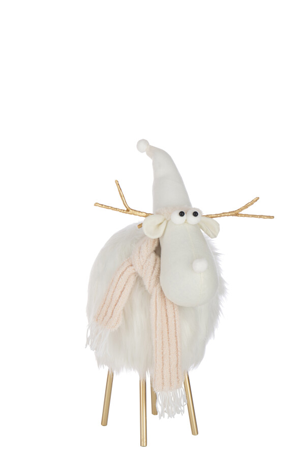 Renne blanc avec écharpe large - Jline 