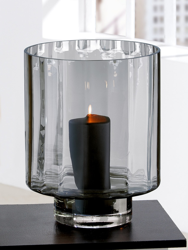 [27586] Photophore en verre noir - Gilde 