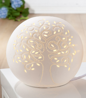 [32034] Lampe de table motif arbre de vie - Gilde 