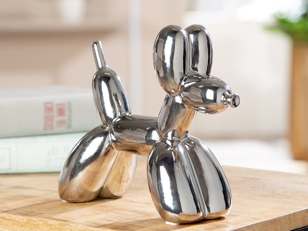 Figurine chien ballon argenté - Gilde 