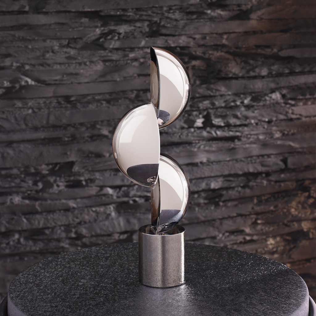 [60619] Sculpture Harpo en verre noir et blanc - Gilde 
