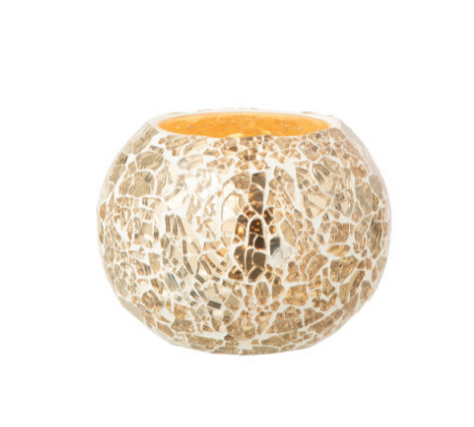 Photophore craquelé doré - Jline 