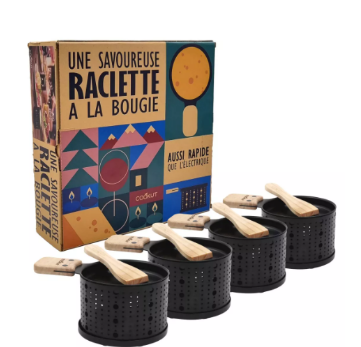 Raclette à la bougie pour 4 noir - Cookut
