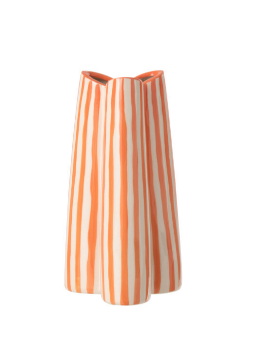 Vase ligné blanc et orange - Jline 