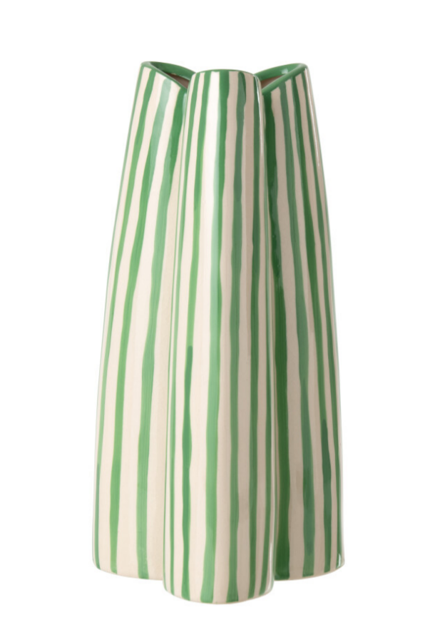 Vase ligné blanc et vert - Jline 