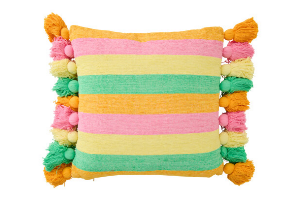 Coussin pompons ligné - Jline 