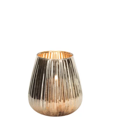 Chandelier chrome verre doré small - Jline 
