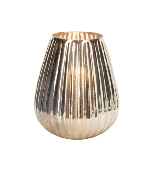 Chandelier chrome verre doré large - Jline 