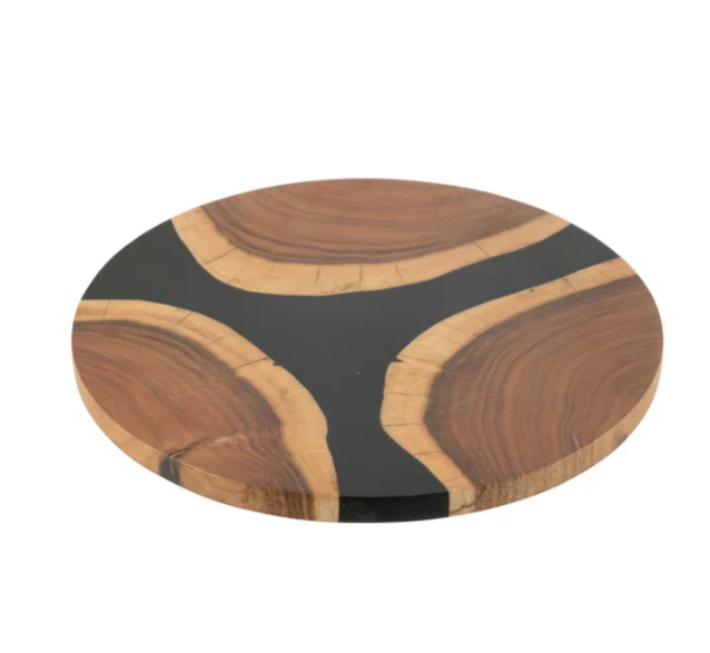 Planche ronde bois et noir - Jline