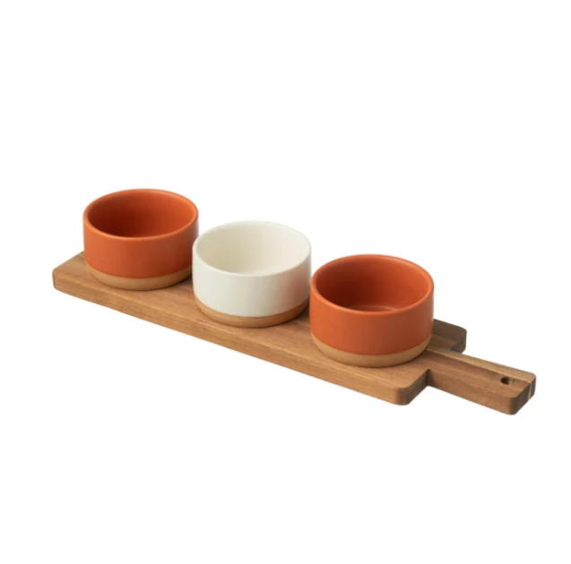 Service apéro orange et blanc - Jline 