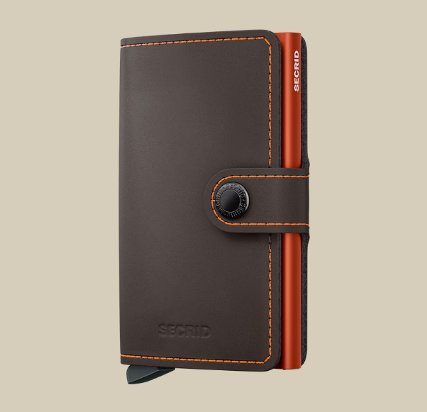 Miniwallet Matte Truffle et Orange - Secrid