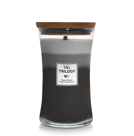 Bougie Trilogy Warm Woods large - Woodwick