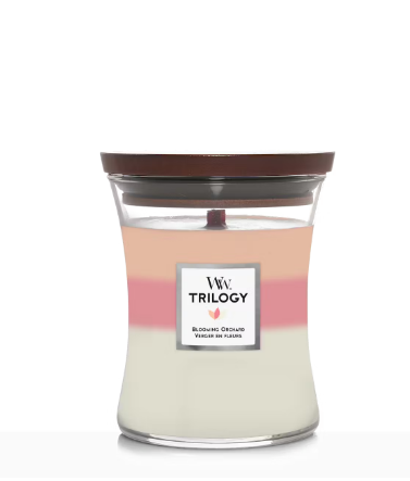 Bougie Trilogy Verger en Fleurs medium - Woodwick