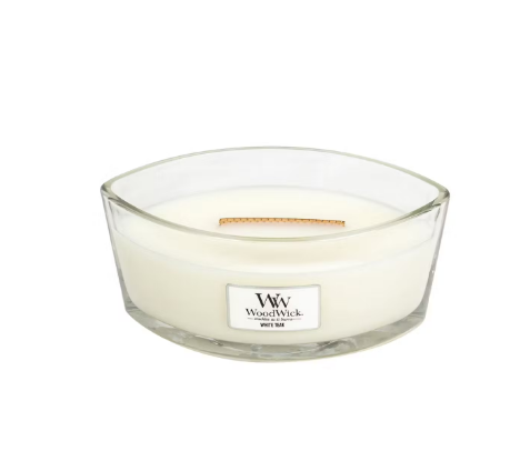 Bougie white teak ellipse - Woodwick