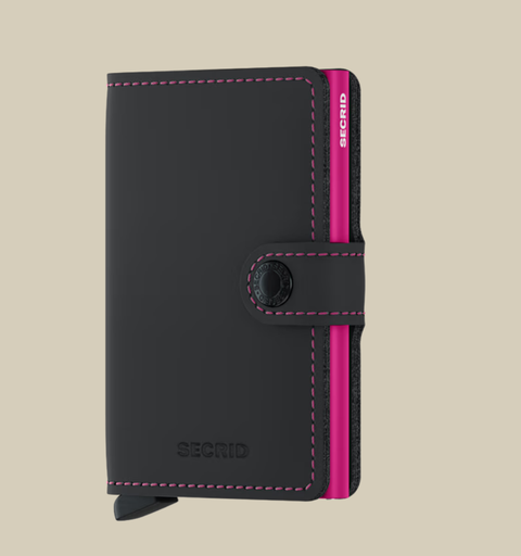 Miniwallet matte black fuchsia - Secrid 