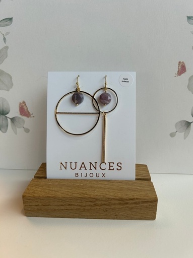 Boucles d'oreille Petite Série agate indienne - Nuances 