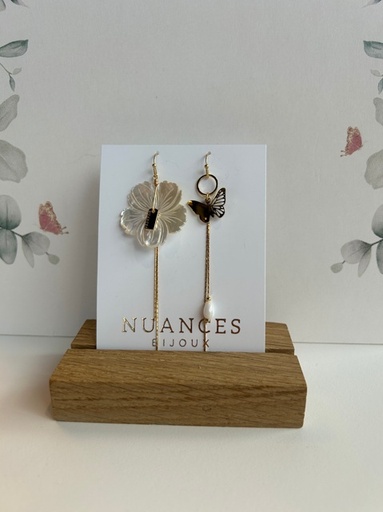 Boucles d'oreille Nature nacre - Nuances 