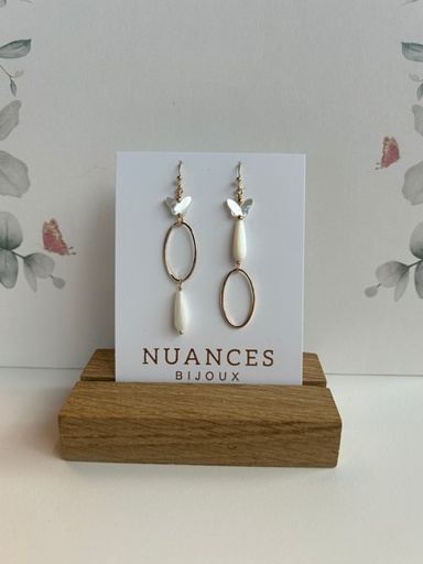 Boucles d'oreilles Pauline nacre - Nuances 