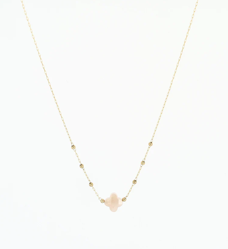 Collier Velasquez quartz rose - Zag