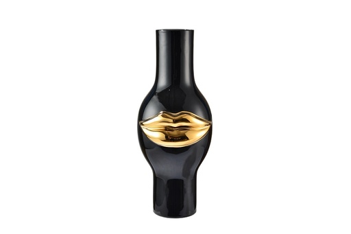Vase Lips noir et doré - Fancy