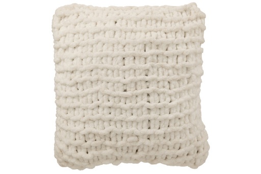 [58650] Coussin tricoté blanc - Jline 