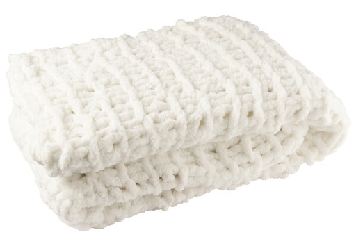 [58651] Plaid tricoté blanc - Jline 