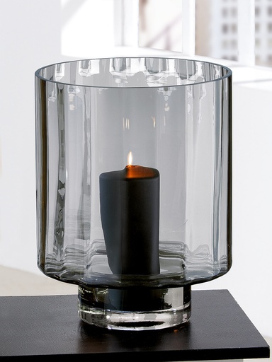 [27586] Photophore en verre noir - Gilde 
