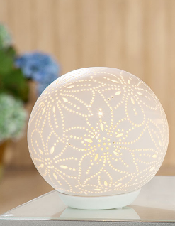 [32829] Lampe de table motif floral - Gilde 