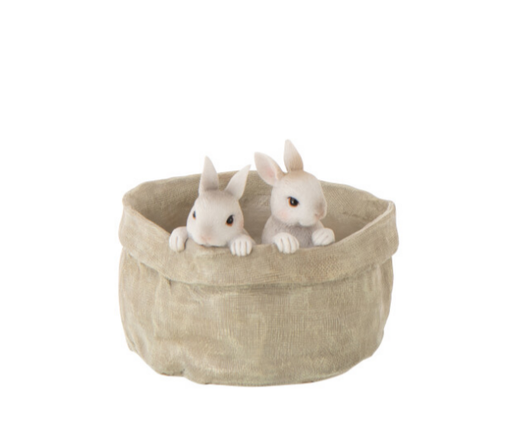 Cache-pot lapin beige - Jline 