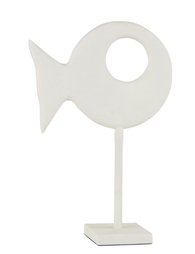 Figurine poisson sur pied blanc - Jline 