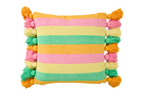 Coussin pompons ligné - Jline 
